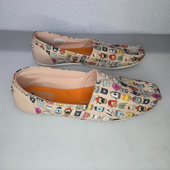 Bobs For Dogs Womens 11 Canvas Shoes With Colorful Dog Pattern & Memory Foam - Picture 2 of 8